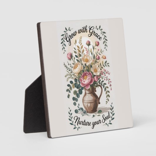 グレース花模様付き花瓶 フォトプラーク (正面)