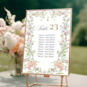 グレース華美パステル赤面フローラシーティングチャートカード 招待状