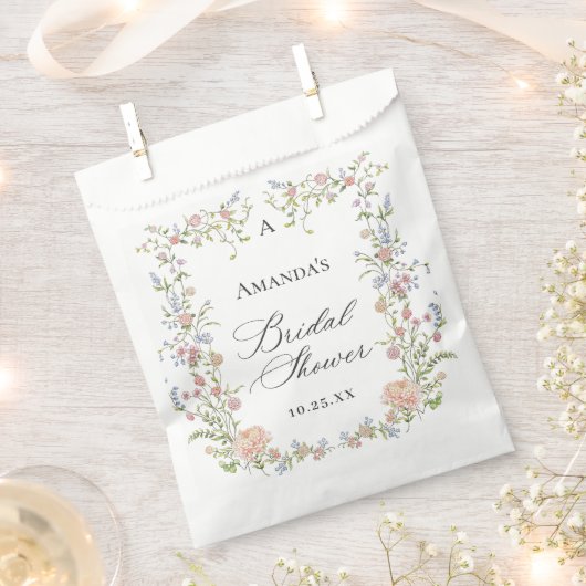 グレース華美パステル赤面フローラブライダルシャワー フェイバーバッグ (クリップ留めされた状態)