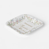 グレース華美パステル赤面フローラブライダルシャワー ペーパープレート (傾斜あり)