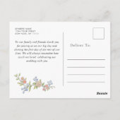 グレース華美パステル赤面フローラ結婚ズサンキュー ポストカード (裏面)