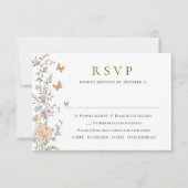 グレース華美パステル赤面フローラ結婚ズ 出欠カード (正面)