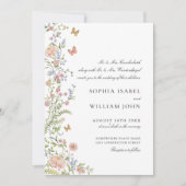 グレース華美パステル赤面フローラ結婚ズ 招待状 (正面)