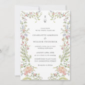 グレース華美パステル赤面フローラ結婚ズ 招待状 (正面)