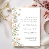 グレース華美パステル赤面フローラ結婚ズ 招待状