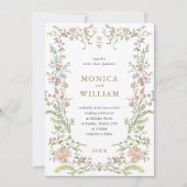 グレース華美パステル赤面結婚フローラの写真 招待状 (正面)