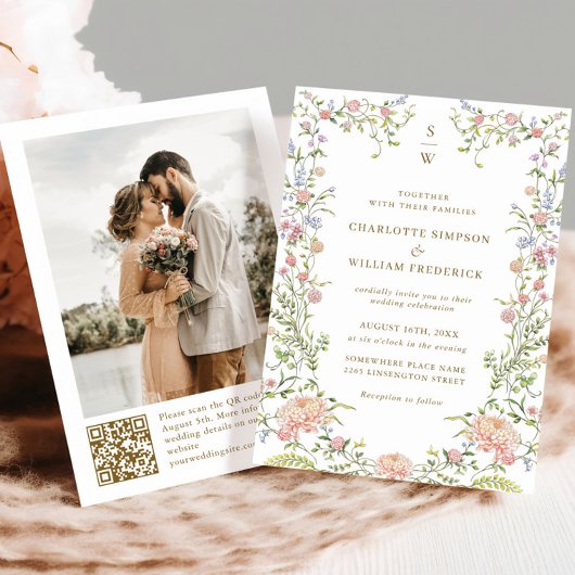 グレース華美パステル赤面結婚フローラの写真 招待状