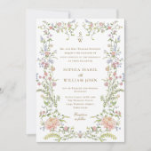 グレース華美パステル赤面結婚フローラの写真 招待状 (正面)