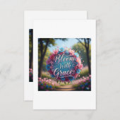 グレース開花」フローラ引用文ポスター – Growth & H サンキューカード (正面/裏面)