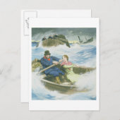 グレース・ダーリング(1815-41)と彼女の父親は蘇を救った ポストカード (正面/裏面)