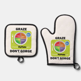 グレーズは峡谷しない(MyPlate食品グループの姿勢) 鍋つかみ&鍋敷きセット