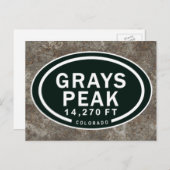 グレーズピーク14,270 FT CO山はがき ポストカード (正面/裏面)