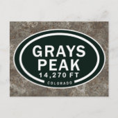 グレーズピーク14,270 FT CO山はがき ポストカード (正面)