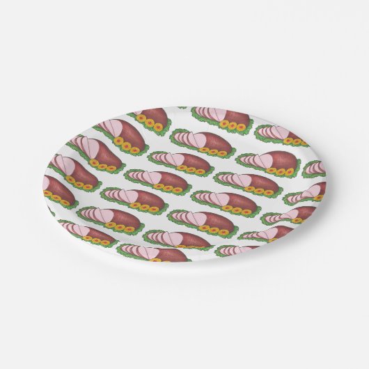 グレーズホリデーハムハムズクリスマスディナープレート ペーパープレート (アングル)