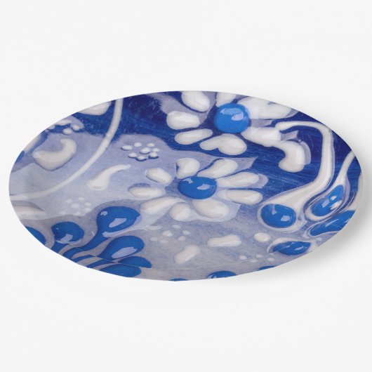 グレーズポットセラミックパターンが閉じています ペーパープレート (アングル)