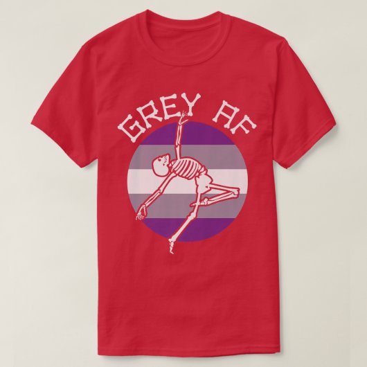 グレーセクシャルゲイスケルトン非バイナリーラブ Tシャツ (デザイン正面)