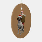 グレーセッター付きクリスマスのお父さん セラミックオーナメント (右)