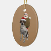 グレーセッター付きクリスマスのお父さん セラミックオーナメント (左)