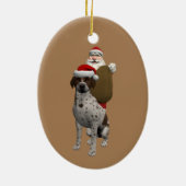 グレーセッター付きクリスマスのお父さん セラミックオーナメント (裏面)