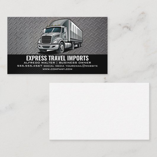 グレーセミトラック | 配送 名刺 (正面/裏面)