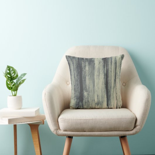 グレーセージとベージュの芸術的抽象芸術ブラシストローク クッション (椅子)