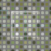 グレーセージオリーブグリーン丸いスクエアアート ファブリック (タイル)