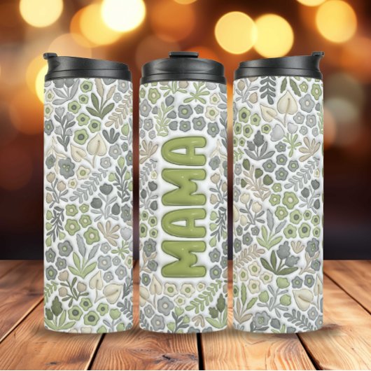 グレーセージボホフローラ3Dエフェクトママ タンブラー