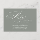 グレーセージ書結婚道のウェブサイトQRコード 出欠カード (正面)