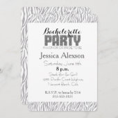 グレーゼブラ印刷バチェロレッテ 招待状 (正面/裏面)