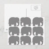 グレーゾウのシルエット ポストカード (正面/裏面)