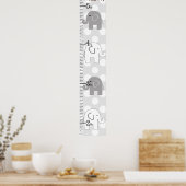 グレーゾウの成長チャート任意の色の背景! ポスター (キッチン)