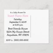 グレータイガーキッテンピンクベビーシャワー招待状 インビテーションポストカード (裏面)