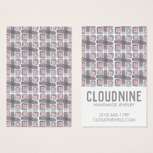 グレータイルイヤリングネックレスジュエリー表示カード (正面&裏面)