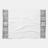 グレータイル地中海のパーソナルカスタムモノグラム キッチンタオル (横)