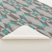 グレータウペアクアターコイズティール(緑がかった色)ブルートライバルアート シェルパブランケット (3/4)