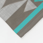 グレータウペアクアターコイズティール（緑がかった色）ブルートライバルアート フリースブランケット (角)