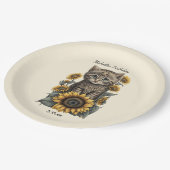 グレータブビーキャットキットヒマワリ誕生日 ペーパープレート (アングル)