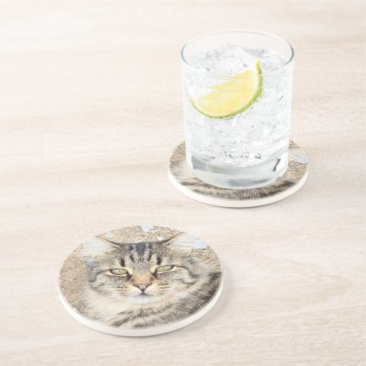 グレータブビーキャットサンドストーンコースター コースター (側面)