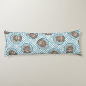 グレータブビーキャットポートレート絵を描ズキュートオリジナルアート ボディピロー (裏面)