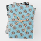 グレータブビーキャットポートレート絵を描ズキュートオリジナルアート ラッピングペーパーシート (インサイチュ)