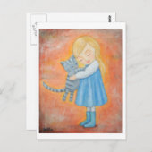 グレータブビーキャット&ブロンデガールハグポストカード ポストカード (正面/裏面)