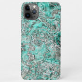 グレーターコイズミントグリーンミネラルズアガートパターン iPhoneケース (裏面)