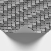 グレーダイヤモンドチェックのラッピング紙 ラッピングペーパー (角)