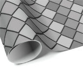 グレーダイヤモンドチェックのラッピング紙 ラッピングペーパー (ロールコーナー)