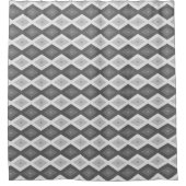 グレーダイヤモンドパターンのシェード シャワーカーテン (正面)