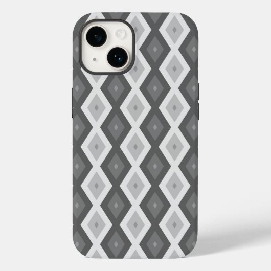 グレーダイヤモンドパターンのシェード Case-Mate iPhoneケース (裏面)
