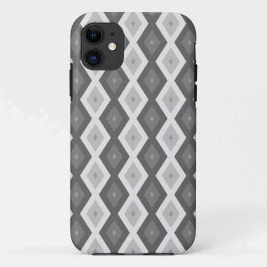 グレーダイヤモンドパターンのシェード Case-Mate iPhoneケース (裏面)