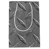 グレーダイヤモンドプレート ミディアムペーパーバッグ (正面)