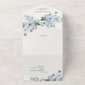 グレーダスティブルーウィンター素朴ズ結婚の色合い オールインワン招待状 (外側)