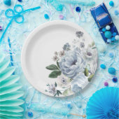 グレーダスティブルーウィンター素朴ズ結婚の色合い ペーパープレート (パーティー)